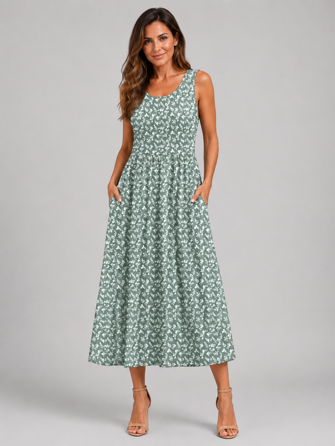 Boho-henkinen niskasta solmittava midimekko
